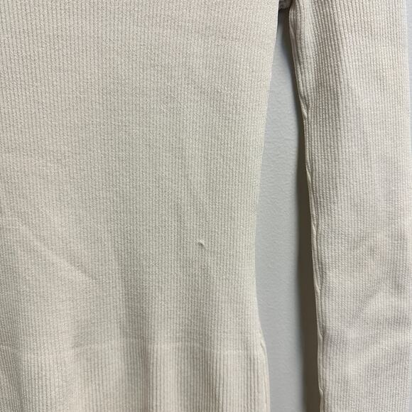 Tory Burch Cream Ribbed Knit Long-Sleeve Dress Quiet Luxury Old Money Preppy - Picture 11 of 12